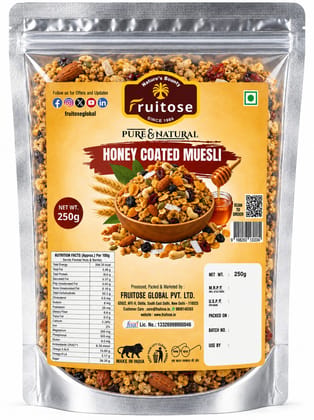 Fruitose Honey Coated Muesli - Pure & Natural (250g)