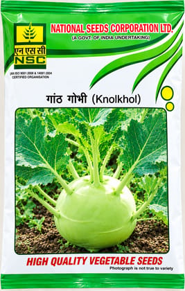 NSC KNOL KHOL (Ganth Gobi) VARIETY WHITE VIENNA HIGH-QUALITY T/L SEEDS- 100 GMS POUCH