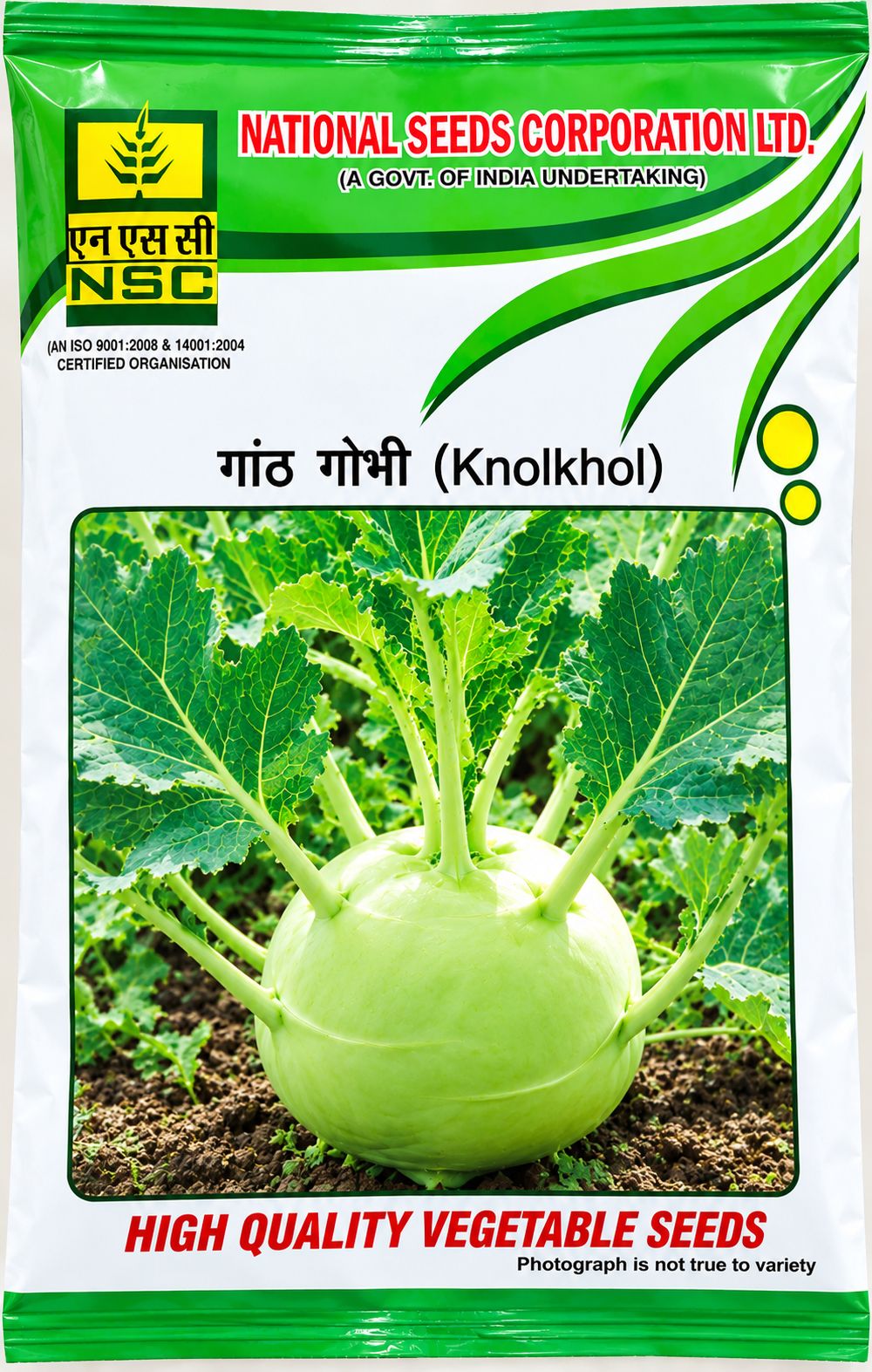 NSC KNOL KHOL (Ganth Gobi) VARIETY WHITE VIENNA HIGH-QUALITY T/L SEEDS- 100 GMS POUCH