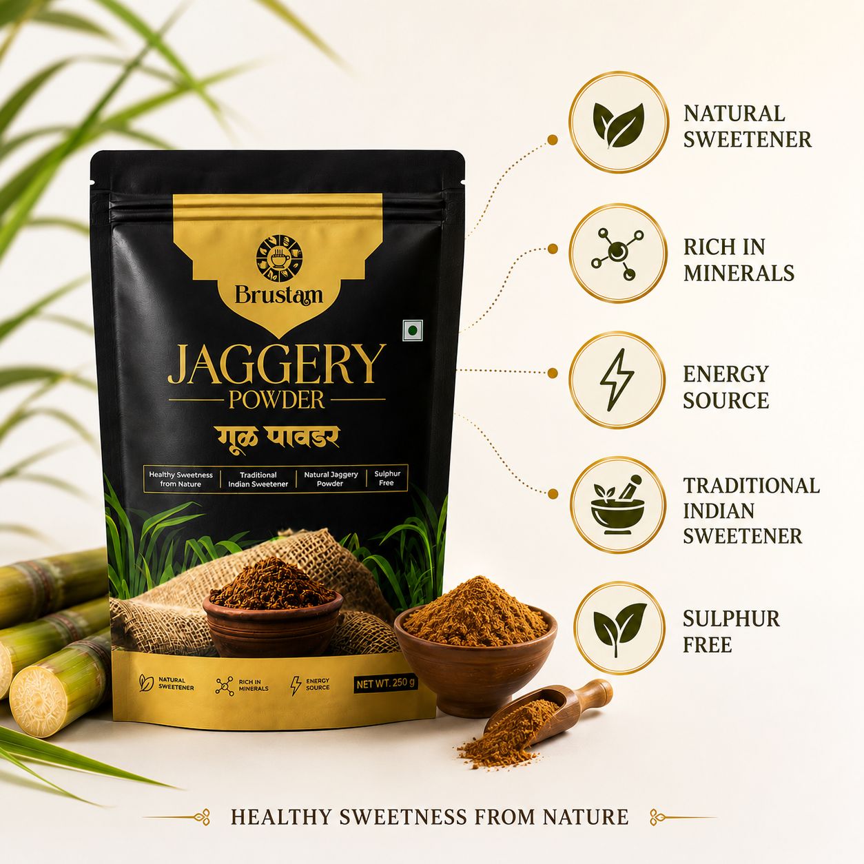 Brustam Jaggery Powder 250gm