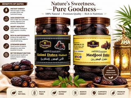 Fruitose Fresh & Natural Kalmi and Medjool Dates Combo Pack