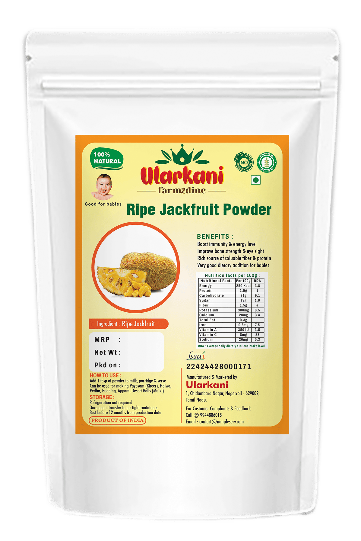 Ripe Jackfruit Powder