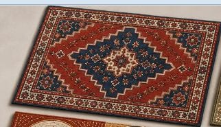 Traditional Medallion Geometric Area Rug - Red & Navy Blue