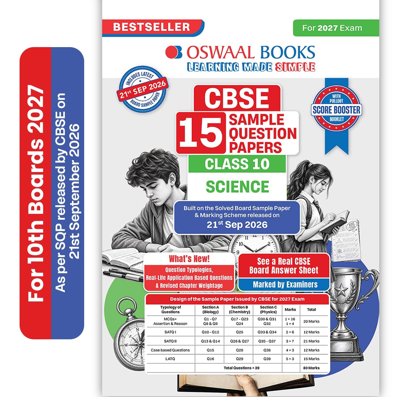 Oswaal CBSE 15 Sample Question Papers Class 10 Science 2027