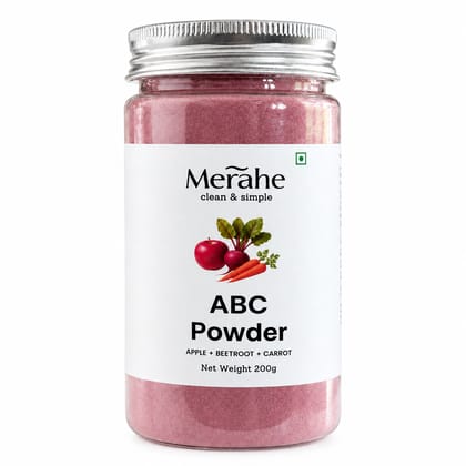ABC Powder 200g – Apple Beetroot Carrot Juice Superfood | Immunity, Skin Glow, Heart Health & Energy Booster | No Sugar, No Preservatives | Merahe