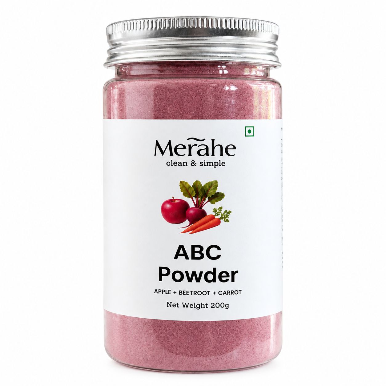 ABC Powder 200g – Apple Beetroot Carrot Juice Superfood | Immunity, Skin Glow, Heart Health & Energy Booster | No Sugar, No Preservatives | Merahe