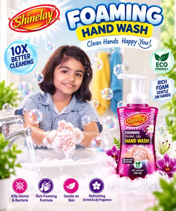 Shinelay Foaming Orchid & Lily Hand Wash - 10X Better Hand Hygiene - 250 ML
