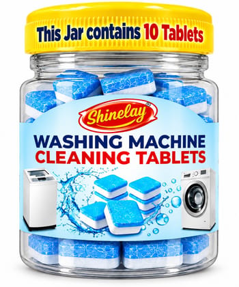 Washing Machine Cleaner & Descaler Tablets | 10 Tablets | Removes Tough Grime, Limescale & Soap Scum | Used for Top & Front Load | Pet Jar Pack of 1