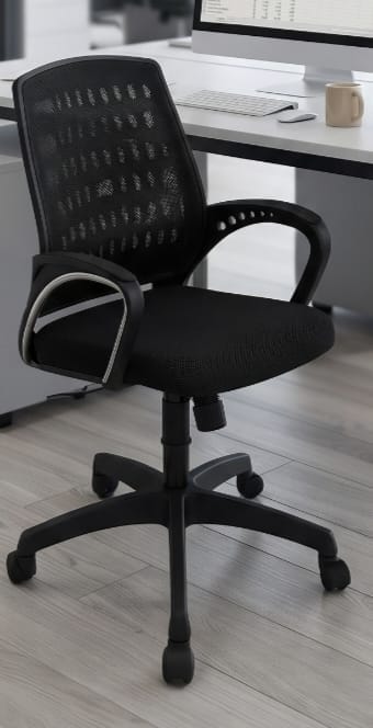 Ergonomic Black Mesh Back Office Chair with Padded Seat