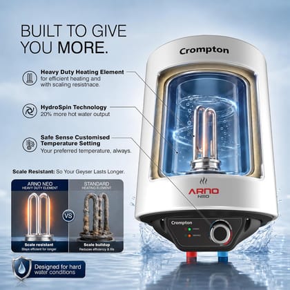 Crompton Arno Neo 10-L 5 Star Rated Storage Water Heater with Advanced 3 Level Safety