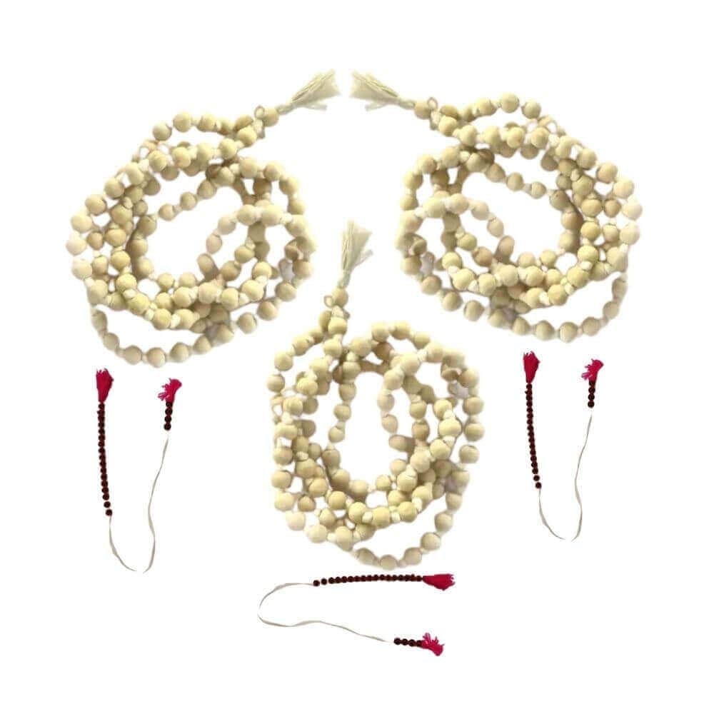 MAYAPURI Tulsi Wooden Japa Mala With Mala Counter/Sakshi Mala (Pack of 3/COMBO)