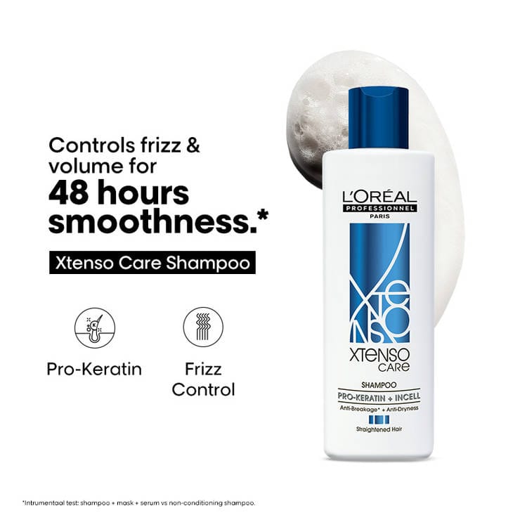 Loreal Professionnel Xtenso Care Shampoo, Frizz-Free Smooth Hair With Pro-Keratin & Incell (250ml)