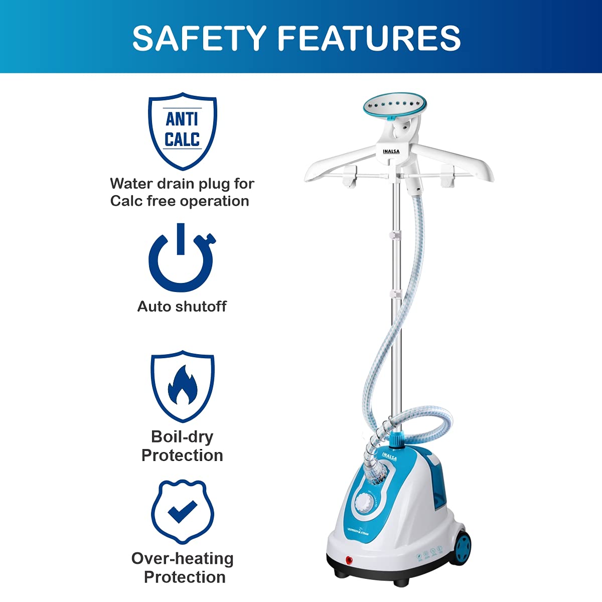 INALSA Garment Steamer Speedy Steam 1700 Watt