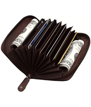 Lorem - PU Leather Unisex Card Holder ( Pack of 1 ) - Brown