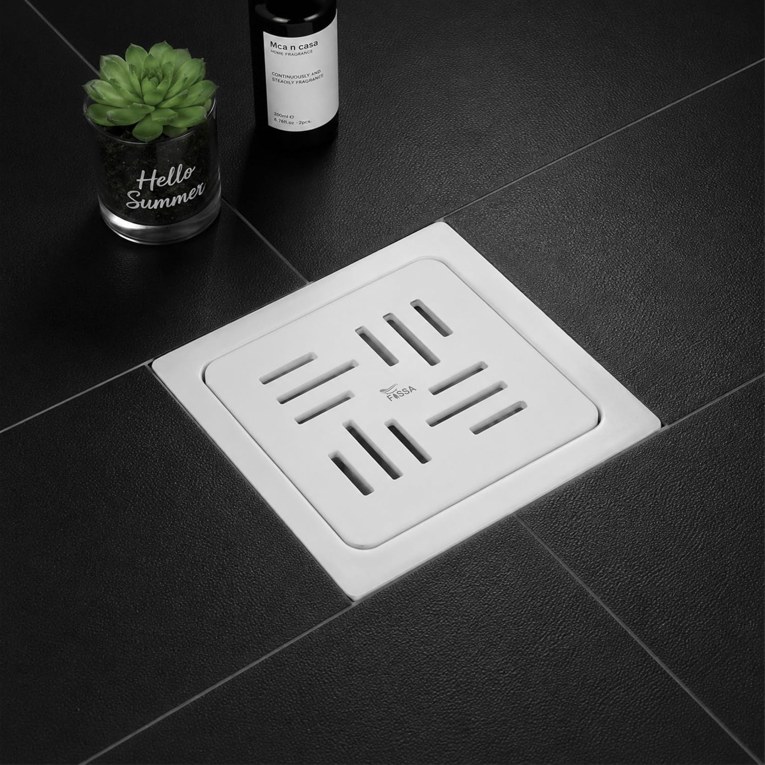 Koras  6x6 Inch Ceramic Melamine Floor Drain – White (RW-217)