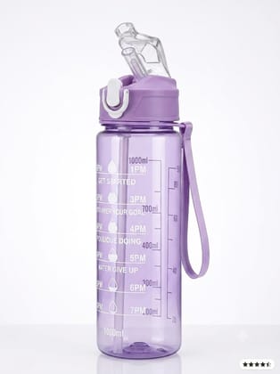 Transparent Motivational Water Bottle (900 ML) with Time Marker, Leakproof, Durable, Time Marker 