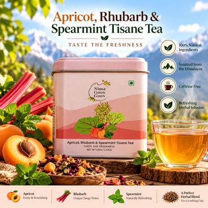Nima Goos Goos Apricot Rhubarb Spearmint Herbal Tea 100g