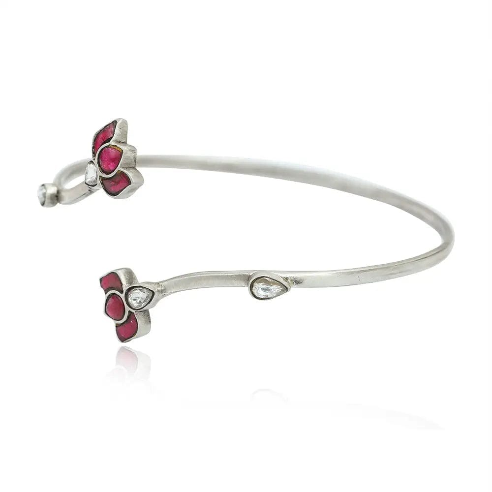 Gorgeous Silver 92.5 Lotus Cuff-Silver / 2