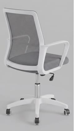 Modern Ergonomic White Frame Office Chair with Grey Mesh Back