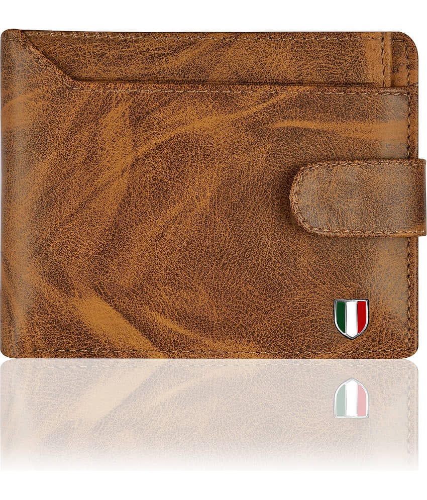 GIOVANNY Faux Leather Tan Casual Regular ATM Card Holder Wallet (Men's Purse)