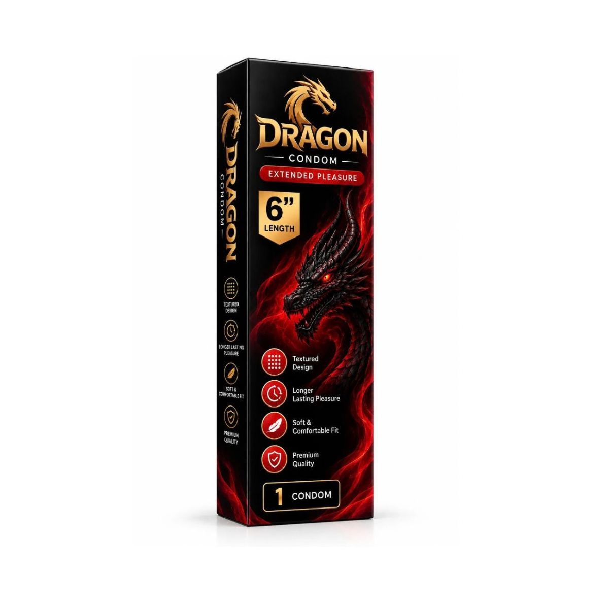 Dragon Textured Condom – Premium Intimate Wellness, 1 Piece
