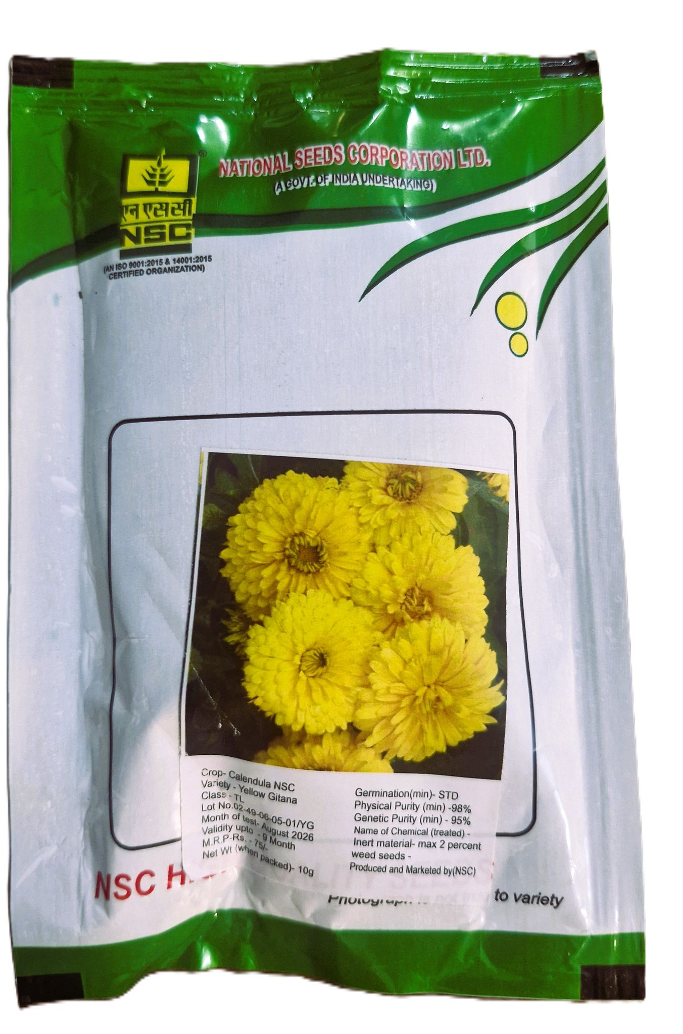 NSC Calendula Seeds – Yellow Gitana, 10 g