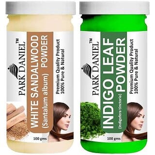 PARK DANIEL Premium White Sandalwood Powder & Indigo Leaf Powder Combo Pack of 2 Jars of 100 gms(200 gms) (200 ml)