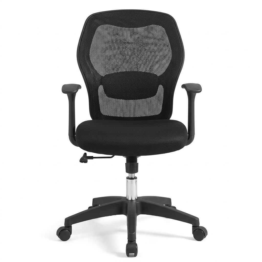 Black Ergonomic Mesh Back Office Desk Chair with Padded Seat