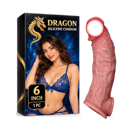 6 Inch Dragon Silicone Condom for Adults | Adult Intimate Wellness Product | Male Pleasure Accessory | Dragon Design Adult Product | Sexual Wellness Accessory | Personal Care Product | 1 Piece