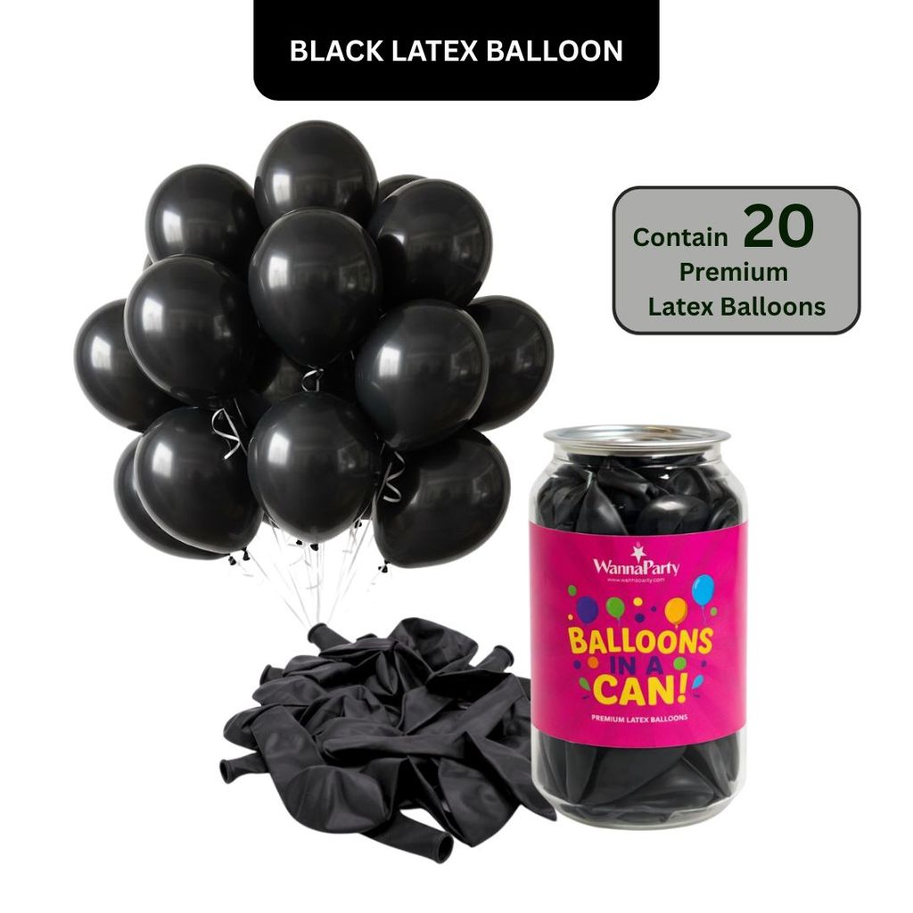 Black Latex Balloons 10" - 20PC - Party and Festive Needs | Buy online on ZillyBuy