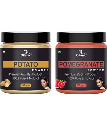 Oilanic 100% Pure Potato Powder & Pomegranate Powder For Skin Hair Mask 200 g Pack of 2