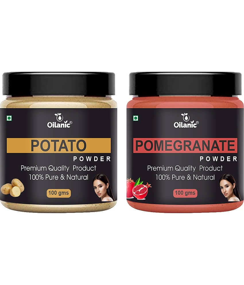 Oilanic 100% Pure Potato Powder & Pomegranate Powder For Skin Hair Mask 200 g Pack of 2