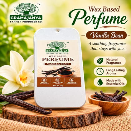 Gramajanya Wax Based Solid Perfume - Vanilla Bean (8g)