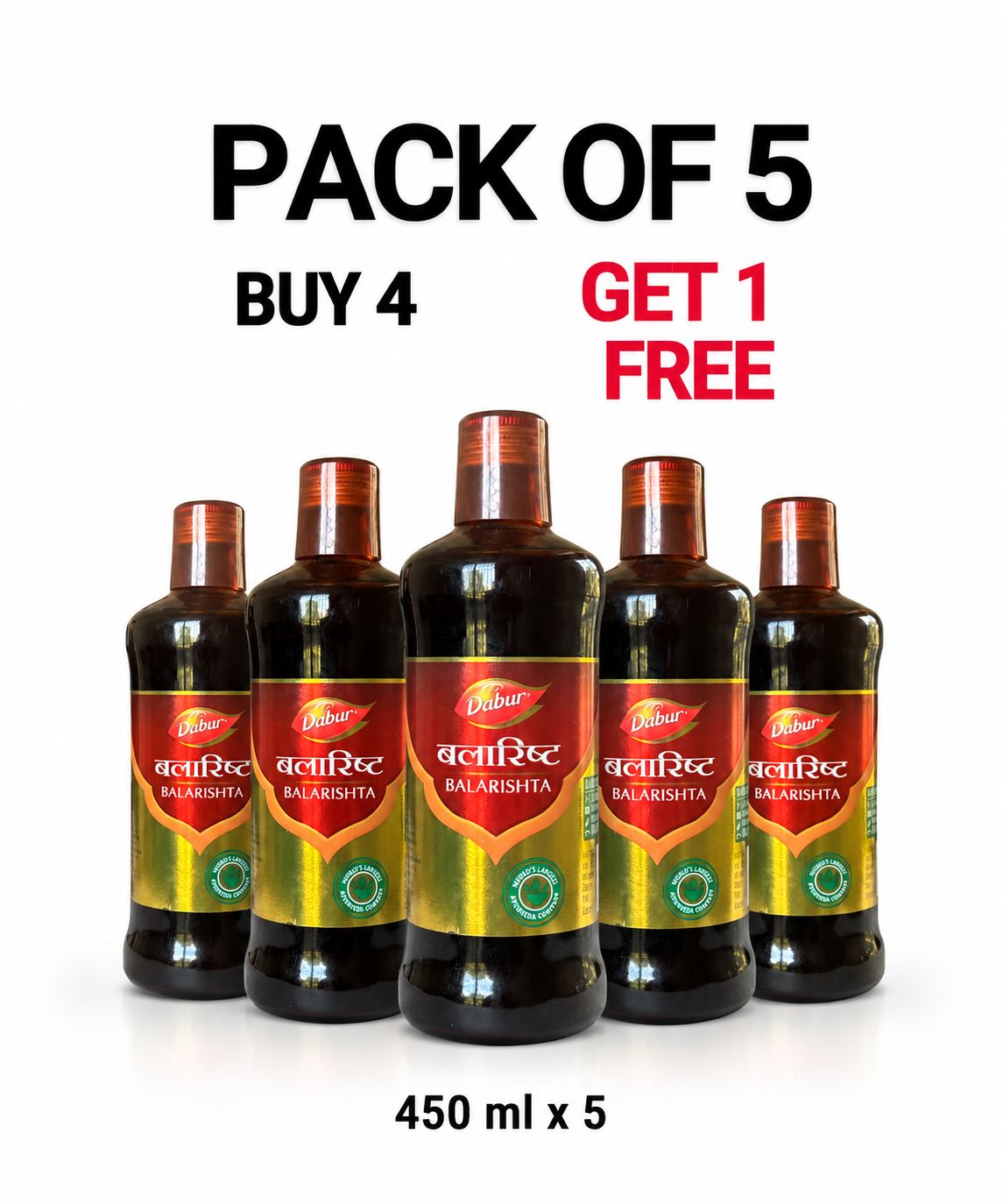 Dabur Balarishta 450 ml - Pack of 5 (Buy 4 Get 1 Free)