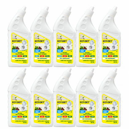 ECODET Natural Toilet Cleaner - 500 ml - 10 Pcs Combo Pack (5 litres)