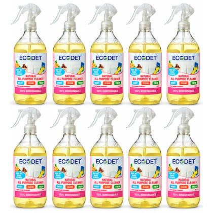 ECODET Natural All Purpose Cleaner - 500 ml - 10 Pcs Combo Pack (5 litres)