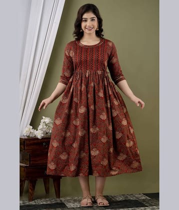 Nevisha Style Brown Cotton Maternity Kurta Single