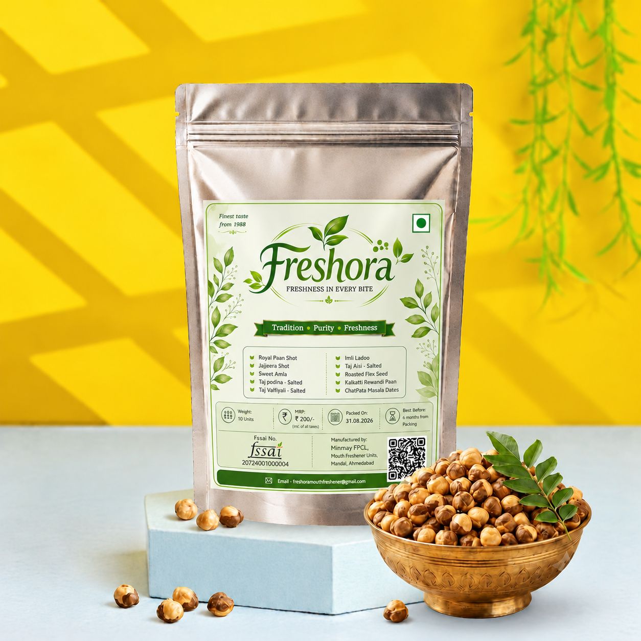Freshora Brand Salted Roasted Chana - Extra Super Soft (250 gram)