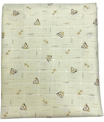 Maharaja Cream Cotton Blend Men's Unstitched Shirt Piece ( Pack of 1 )