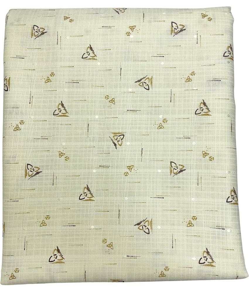 Maharaja Cream Cotton Blend Men's Unstitched Shirt Piece ( Pack of 1 )