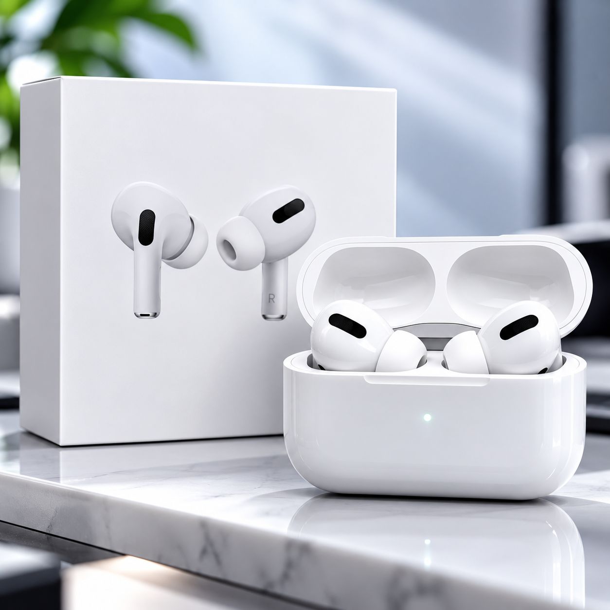AIRPODS PRO 2.0 White Wireless Earbuds | Bluetooth Earphones with Charging Case | True Wireless Stereo TWS Headphones with Built-in Mic | Compatible with Android & iOS | Portable Music, Gaming & Calling Earbuds