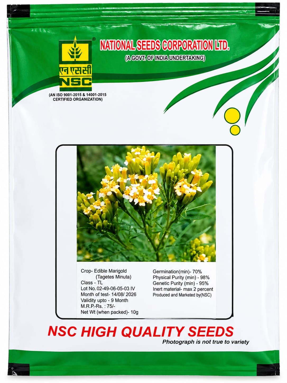 NSC Edible Marigold (Tagetes Minuta) TL Seeds – 10 GM Pack