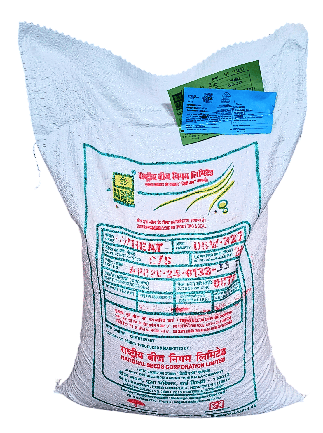 NSC Wheat seeds variety DBW-327, 20 Kg of CS 