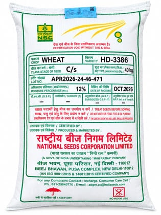 NSC Wheat HD-3386 Certified Seeds (C/S) – 40 KG Pack