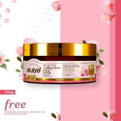 Atulya Rose Valley Face Mask | Dryness | Improves Texture - 200gm