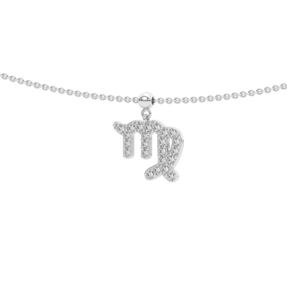 Virgo stone pave' zodiac necklace