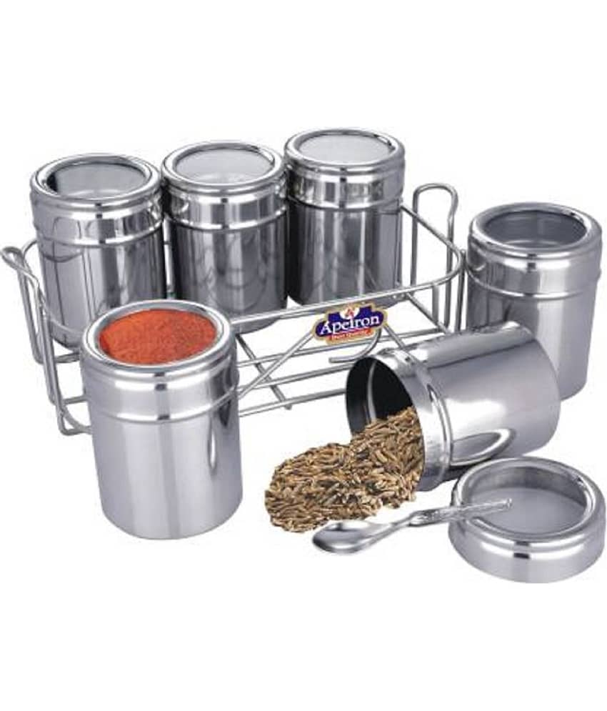 APEIRON Masala dabba  Steel Spice Container Set of 6 1050 mL