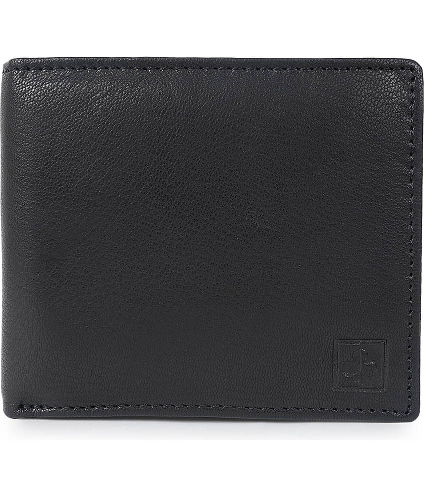 CIMONI Black 100% Leather Men's Two Fold Wallet ( Pack of 1 )