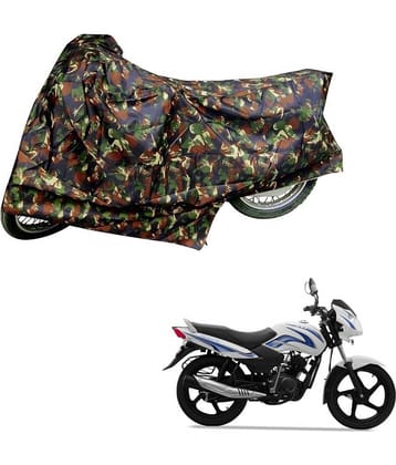 AutoRetail Dust Proof Two Wheeler Polyster Cover for TVS Star Sport (Mirror Pocket, Jungle Color)
