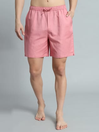 OWO THE LABEL Men’s Organic Linen Boxer Shorts – Bold Comfort in Pink-S
